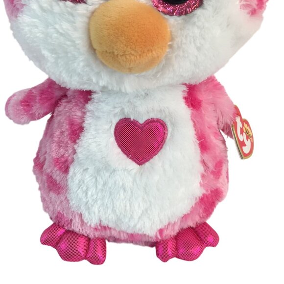 Ty Beanie Boos Juliet Pink Penguin 9" Plush Stuffed Animal Toy Heart w/Tags - Picture 3 of 11